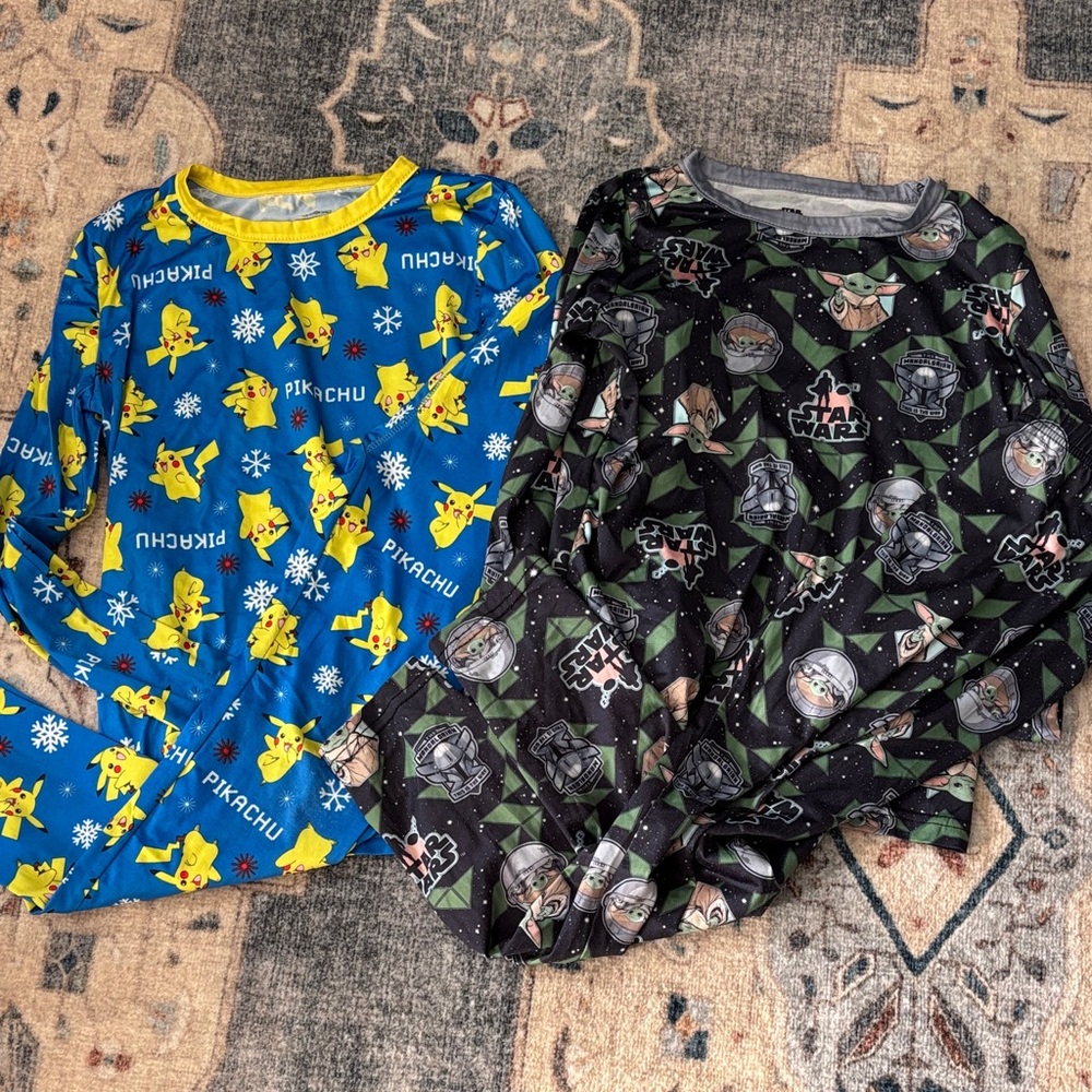 Pokemon and star wars baselayer sets! Cuddleduds size medium, like new!